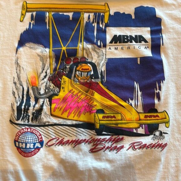 Vintage 90’s Drag Racing Bright Graphic Single Stitch T-Shirt Size XL - Picture 3 of 15